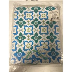 12 Oriental Trading Floral Tile Print Gift Bags Blue Green Party‎ Favor 9" x 7"